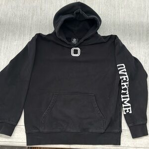 OVERTIME brand hoodie, medium, black